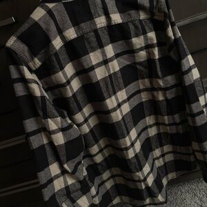 Hollister Black and Tan Plaid Shirt